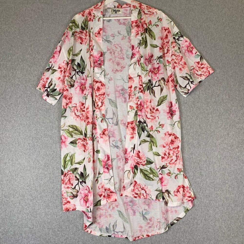 Show me your mumu floral robe womens one size short sleeve